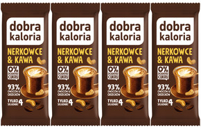 4x DOBRA KALORIA Zdrowy Baton Orzech Nerkowca i Kawa Błonnik Bez Cukru