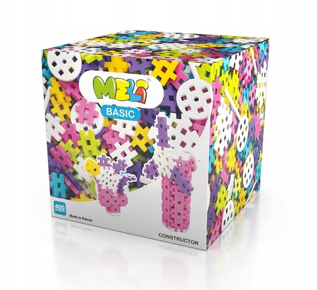Meli Basic Constructor Pink - klocki konstrukcyjne 400 elementów