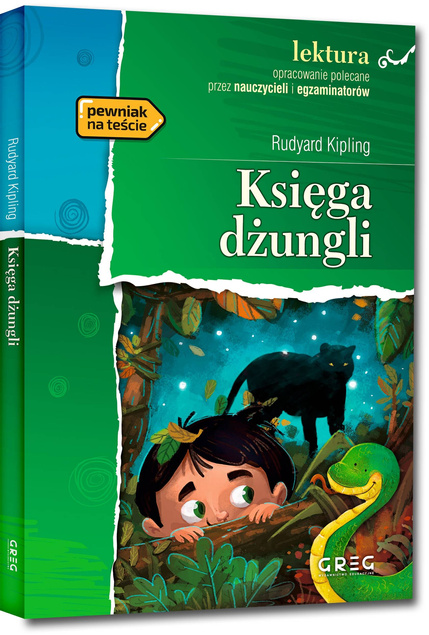 Księga Dżungli Rudyard Kipling Ze STRZESZCZENIEM i Opracowaniem BR Greg