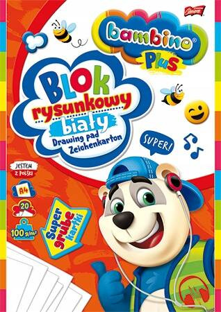 Blok rysunkowy biały A4 20k BAMBINO PLUS