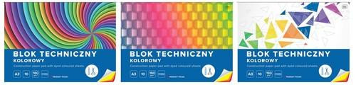 Blok techniczny kolorowy A3 10k INTERDRUK 