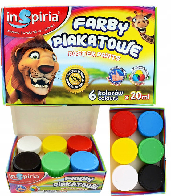 FARBY PLAKATOWE SZKOLNE 6K 20ML INSPIRIA