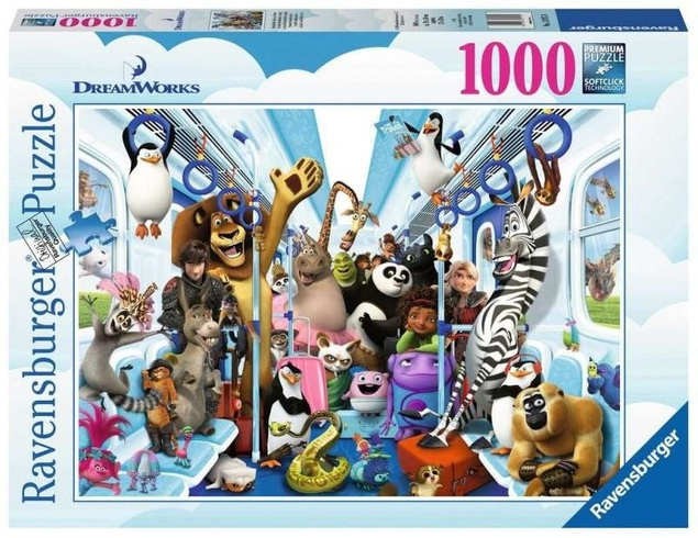 Ravensburger Puzzle 1000el Rodzina Dream Works na wycieczce