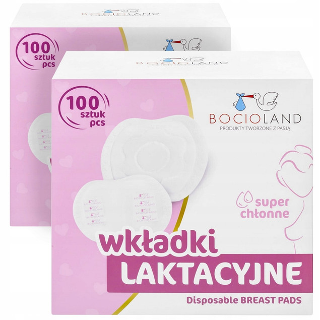 BOCIOLAND Super Chłonne WKŁADKI LAKTACYJNE Mega Paka 100szt