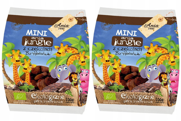 2x BIO Ania Ciastka Z Czekoladą Mini Jungle 200g