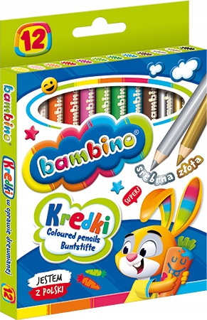 KREDKI OŁÓWKOWE SZKOLNE + TEMP 12K BAMBINO