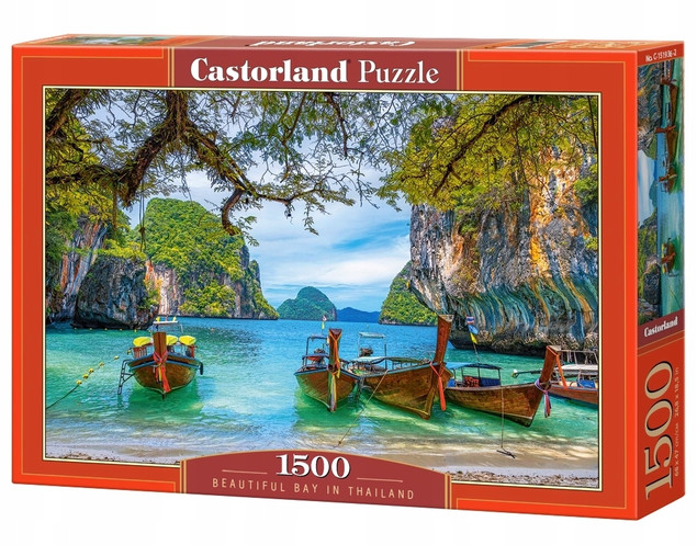 Puzzle 1500 Układanka Łódki TAJLANDIA Zatoka Natura Widok Drzewa 9+ Castor