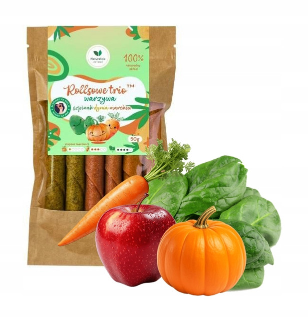 Rollsy Przekąski JABŁKO SZPINAK DYNIA MARCHEW 50g Naturalnie Zdrowi