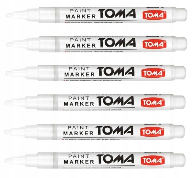 Marker olejowy permanentny wodoodporny Toma TO-441 okrągła końcówka biały