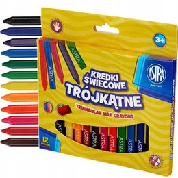 Kredki świecowe trójkątne 12 kolorów ASTRA