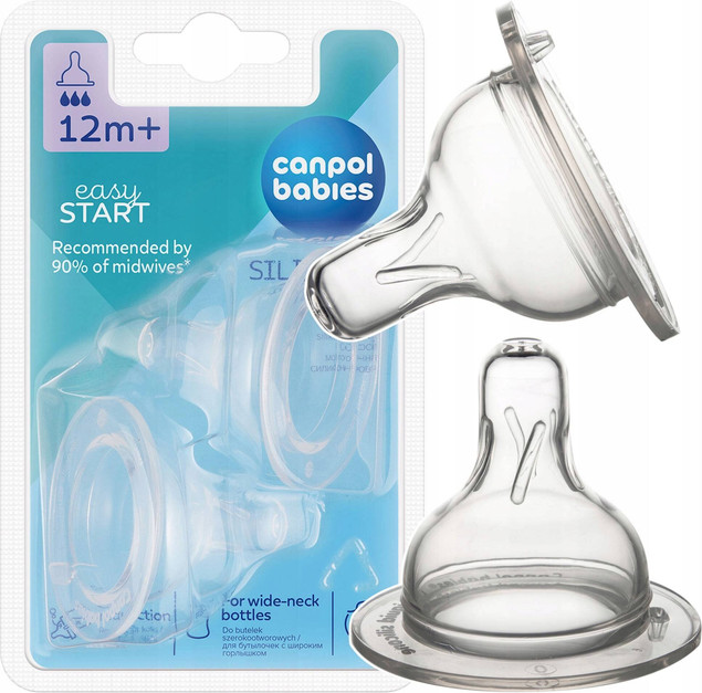 Canpol babies smoczek silikon szybki do butelki szerokiej 2 szt EasyStart