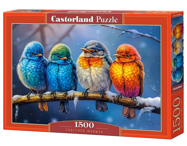 Puzzle 1500 Układanka Zima PTASZKI Ptaki Wróble Obraz 9+ Castorland