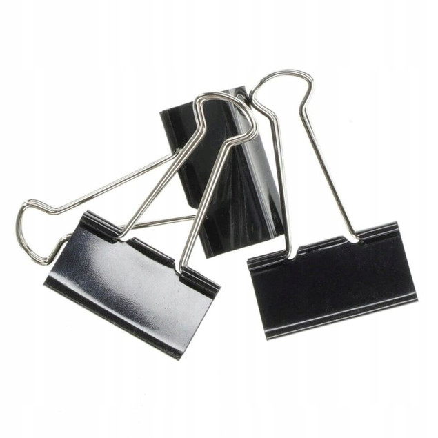 Klipy Do Papieru 19mm Czarne 12 szt Grand