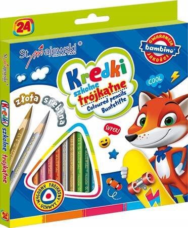 KREDKI TRÓJKĄTNE SZKOLNE 24K BAMBINO