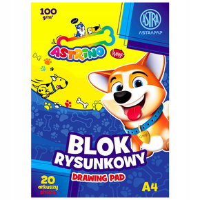 BLOK RYSUNKOWY A4 BIAŁY 100gm2 20 KARTEK ASTRA