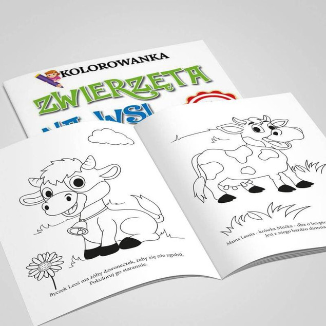 Kolorowanka z naklejkami. Zwierzęta na wsi