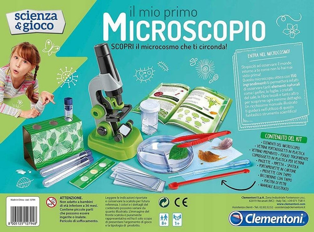 Mój Pierwszy Mikroskop Edukacyjny Akcesoria Naukowa Zabawa 8+ Clementoni