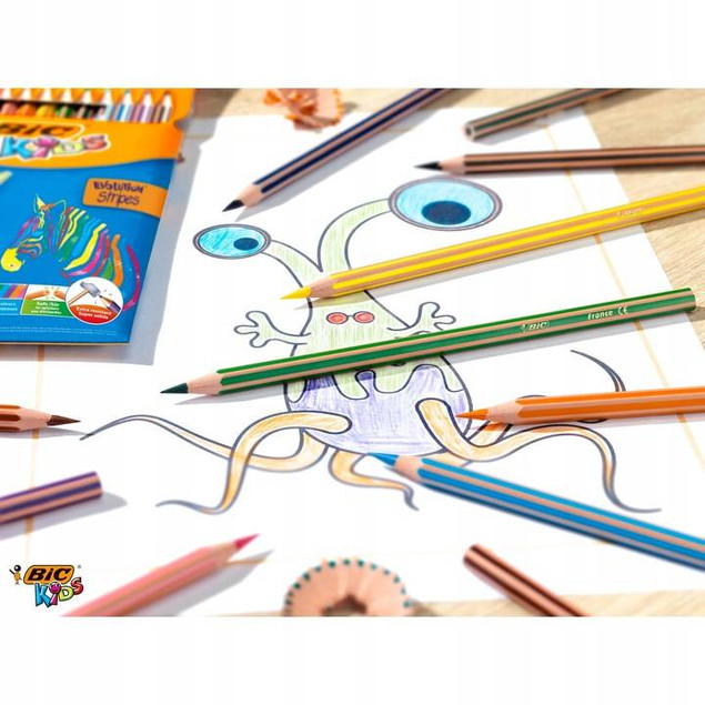 Kredki Kids Eco Evolution Stripes 24 kolory BIC