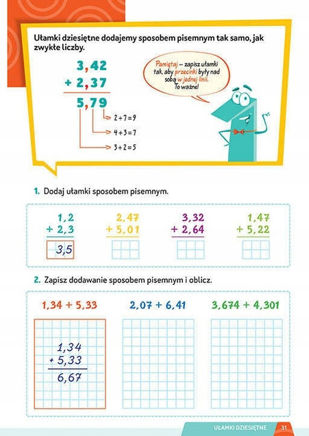 Dodawanie i odejmowanie klasy 1-3 Greg