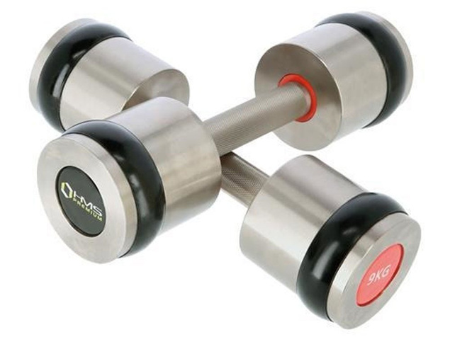 Hantle chromowane, radełkowane 2 x 9 KG HH09 HMS