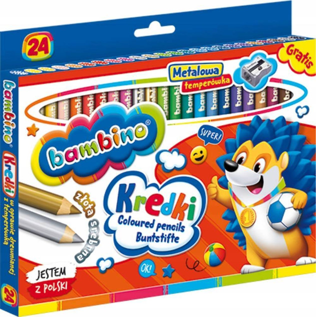 KREDKI BAMBINO JUMBO 24 KOLORY + TEMPERÓWKA