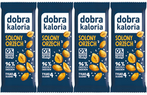 4x Smaczny i Zdrowy Baton SOLONY ORZECH Bez Cukru Błonnik Dobra Kaloria