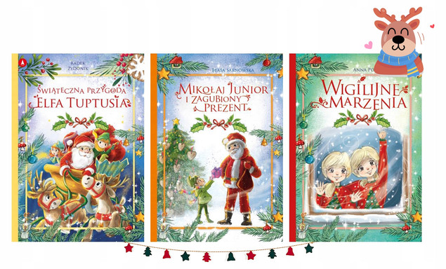 3x ŚWIĄTECZNE OPOWIADANIA A4 Pakiet Mikołaj Książka Na Święta Mikołajki