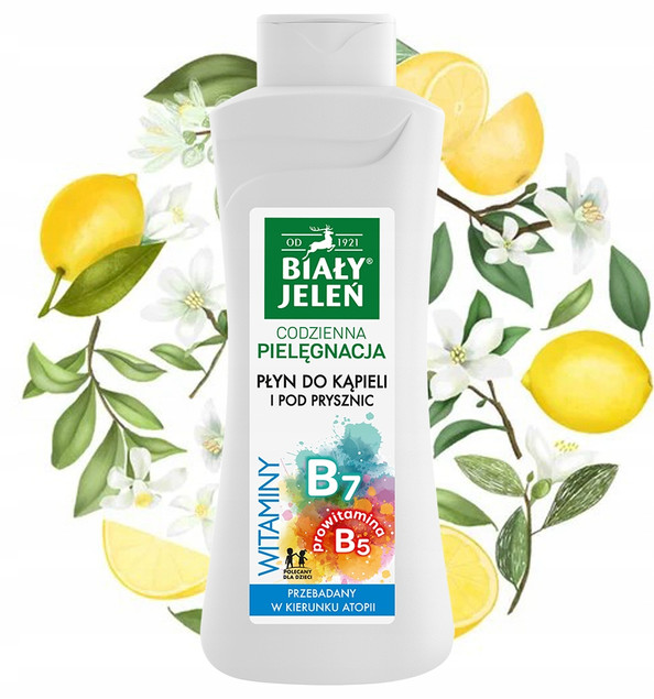 Biały Jeleń PŁYN DO KĄPIELI 750ml Hipoalergiczny Witamina B7 Prowitamina B5