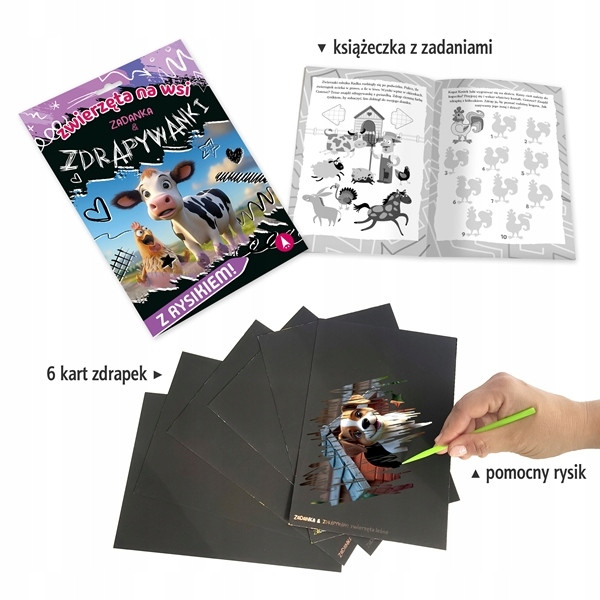 Zadanka & zdrapywanki. Zwierzęta na wsi