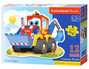 Puzzle MAXI 12 Układanka Auto KOPARKA Maszyna Budowlana Słońce 3+ Castor