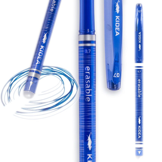 12x DŁUGOPIS WYMAZYWALNY NIEBIESKI 0,7 mm KIDEA