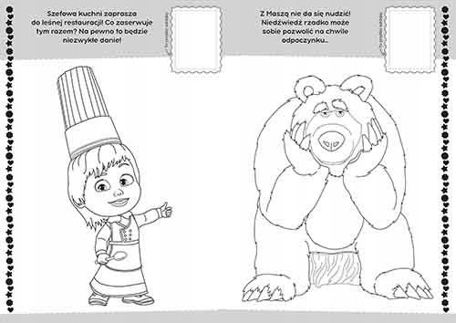Masza i Niedźwiedź. Koloruj i naklejaj 2