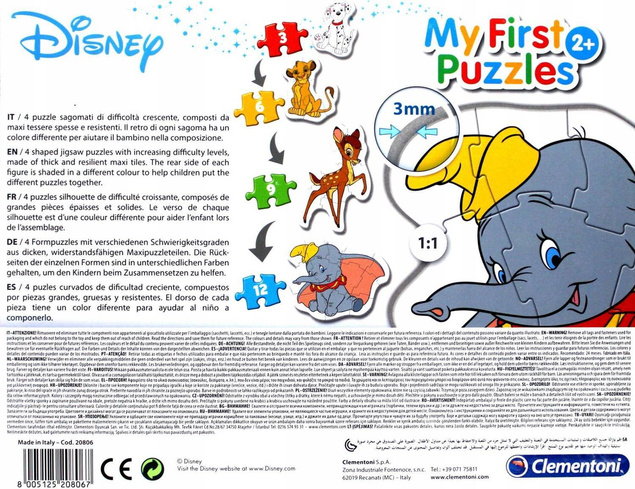 Puzzle 30 El Moje Pierwsze Puzzle Zwierzątka Disneya 2+ Clementoni