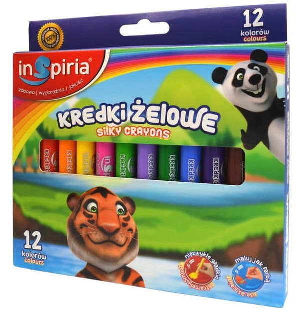 KREDKI ŻELOWE 12 KOLORÓW INSPIRIA         