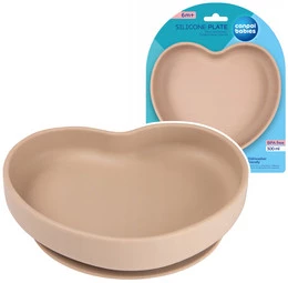 CANPOL Silikonowy Talerz z Przyssawką SERCE Beżowy Talerzyk Miseczka 80/309