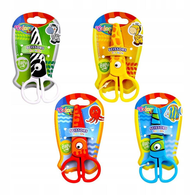 Colorino Nożyczki dziecięce plastikowe 12,5 cm zwierzaki