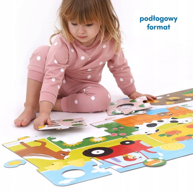 Duże Puzzle z dziurką Wieś CzuCzu 2+ Czu Czu