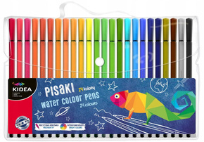 Pisaki Szkolne Flamastry Markery W Etui 24 Intensywne Kolory Kidea PI24KA