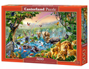 Puzzle 500 Układanka Dżungla DZIKIE ZWIERZĘTA SAFARI Lew Zebra 9+ Castor