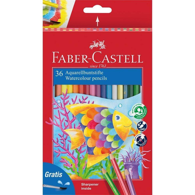 Kredki akwarelowe 36 kolorów FABER CASTELL