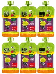 6x BOB SNAIL Smoothie JABŁKO CZARNA PORZECZKA Bez Dodatku Cukru Mus 120g