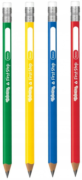 20x Ołówek Trójkątny GRUBY HB z Gumką i Miejscem Na Podpis TUBA Colorino