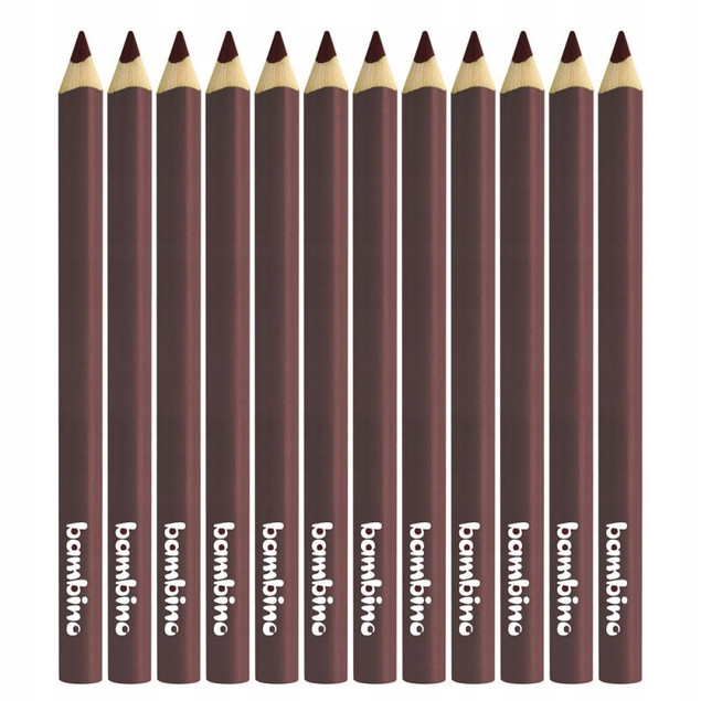 Kredka BAMBINO 12szt (1op=1szt.) w drewnie trójkątna, brązowa MAJEWSKI