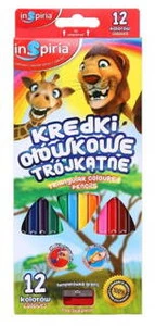 KREDKI OŁÓWKOWE TRÓJKĄTNE 12 KOL INSPIRIA