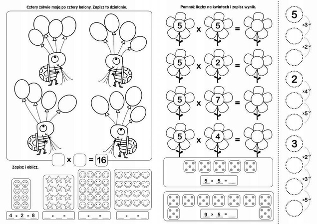 Tabliczka Mnożenia Działania Ćwiczenia + Naklejki BooksAndFun