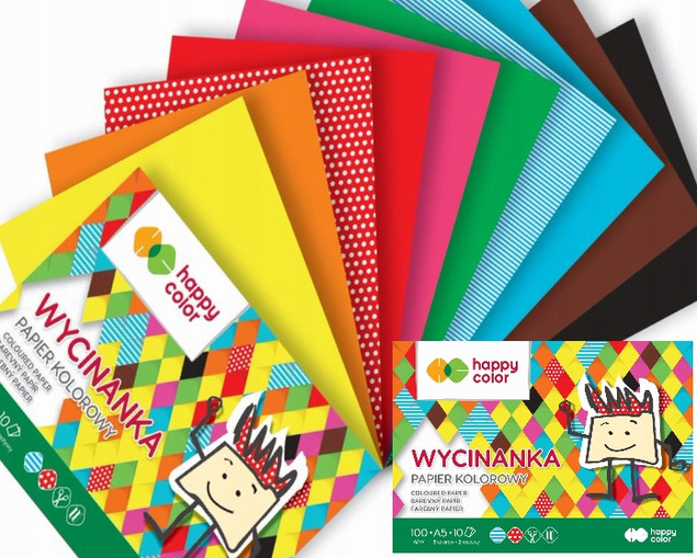 BLOK WYCINANKA HAPPY COLOR A5/10K PAPIER KOLOROWY