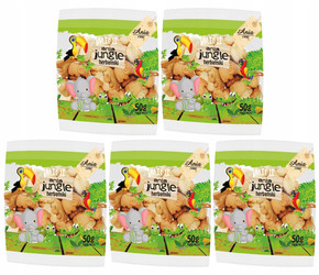 5x BIO Ania Herbatniki Mini ZOO Jungle Bez Cukru 250g