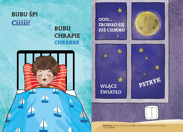 Bubu uczy się mówić. A kuku! Interaktywna książeczka do stymulacji mowy dziecka od 6. miesiąca do 3. roku życia