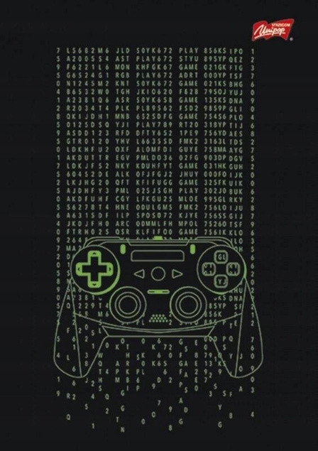 Zeszyt A5 60k linia laminowany GAMER z lakierem miejscowym p10  cena za 1 sztukę