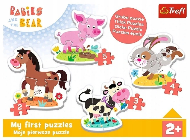 Puzzle Baby Classic Bobaski i Miś na farmie 36127 Trefl